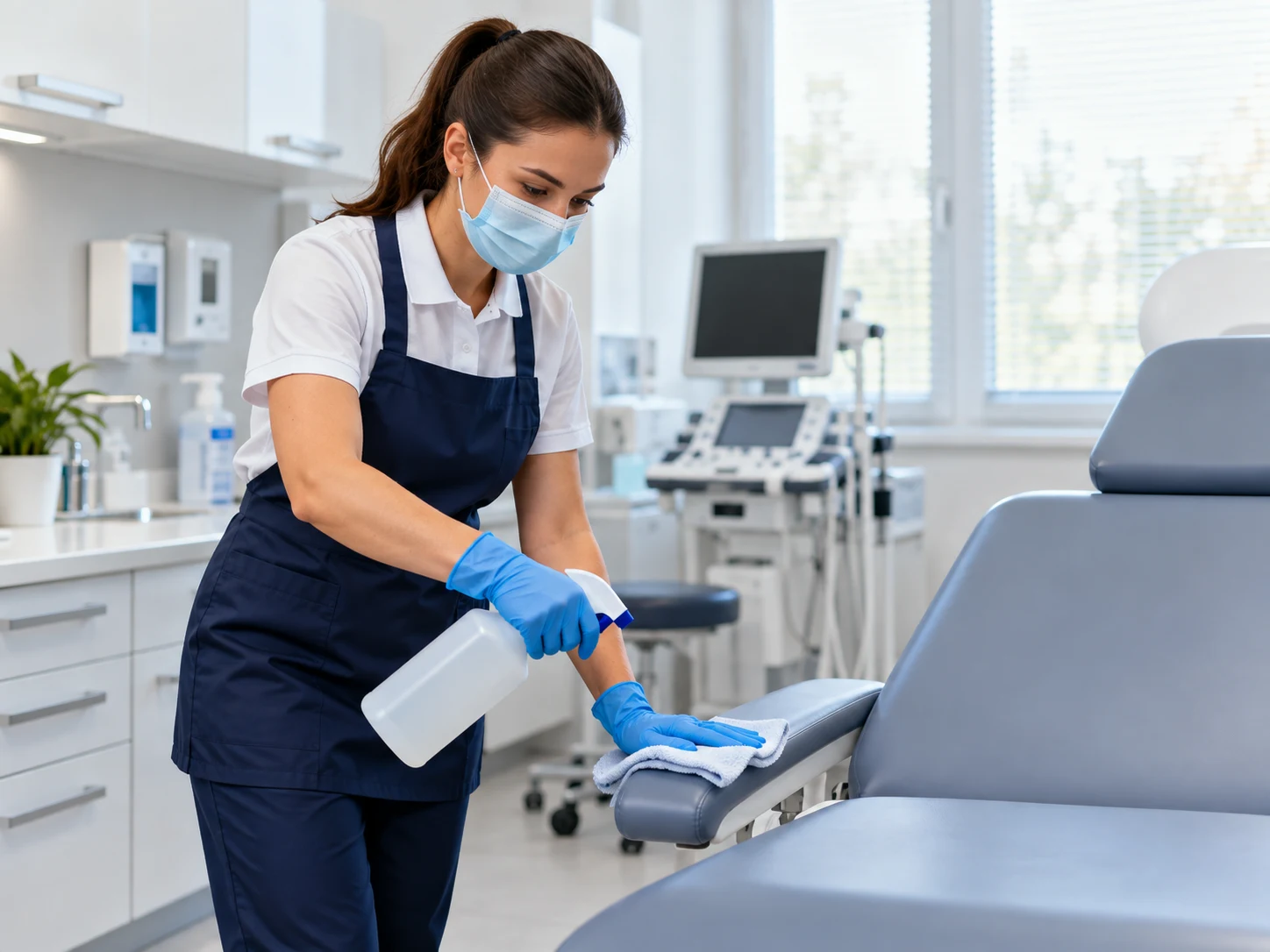 Praxisreinigung in einem hygienischen Behandlungsraum