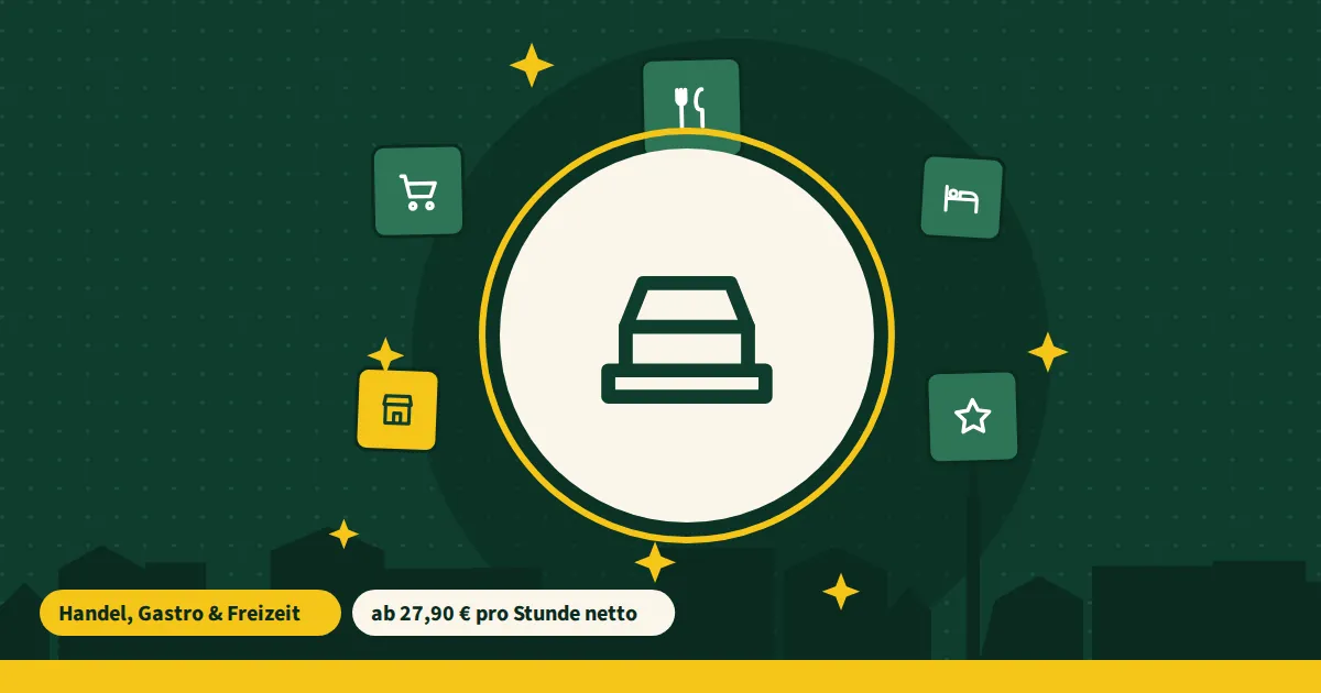 Symbolgrafik zur Autohausreinigung in Berlin mit Reinigungssymbolen auf grünem Grund