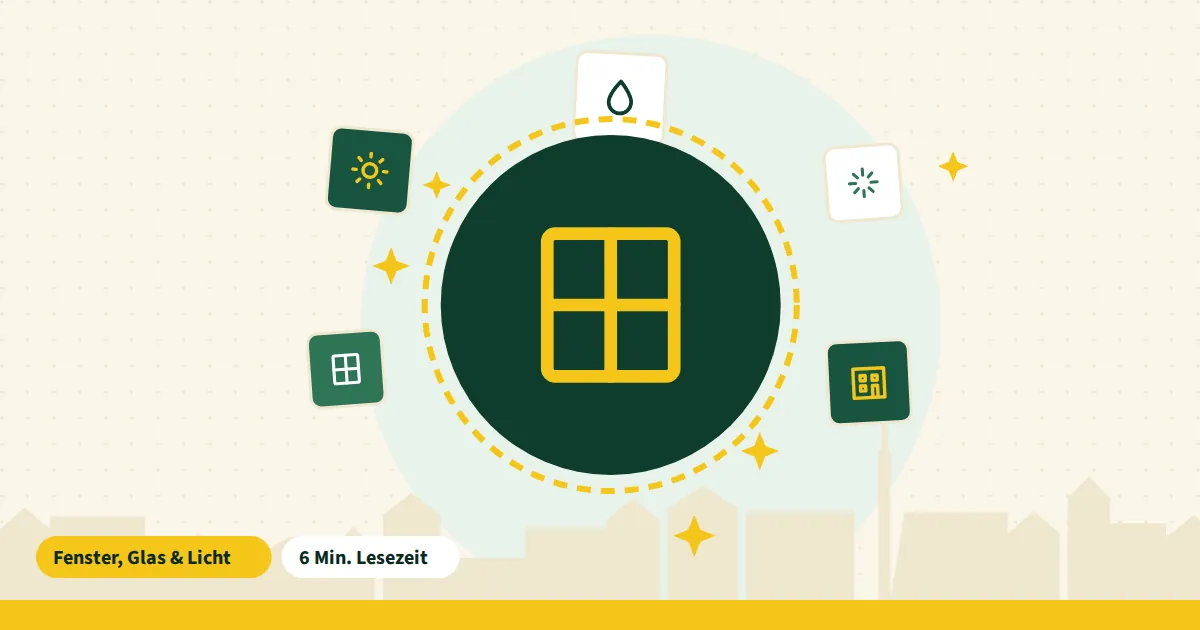 Symbolgrafik zum Beitrag „Dachfenster sicher reinigen“ aus dem Thema Fenster, Glas & Licht