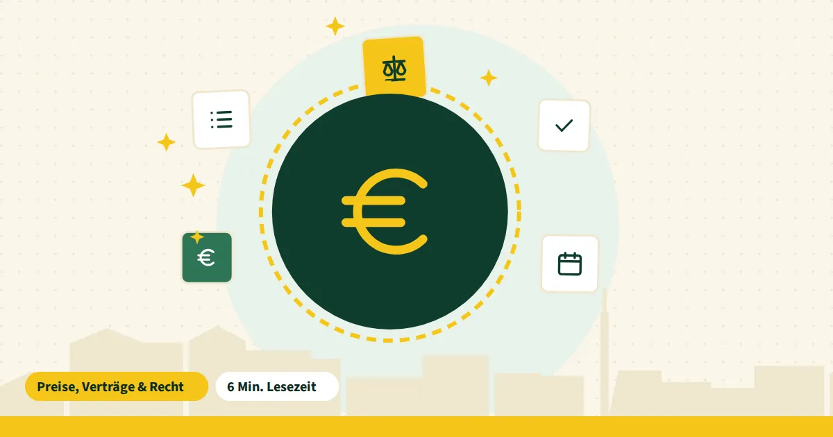Symbolgrafik zum Beitrag „Kostenvoranschlag oder Festpreis“ aus dem Thema Preise, Verträge & Recht