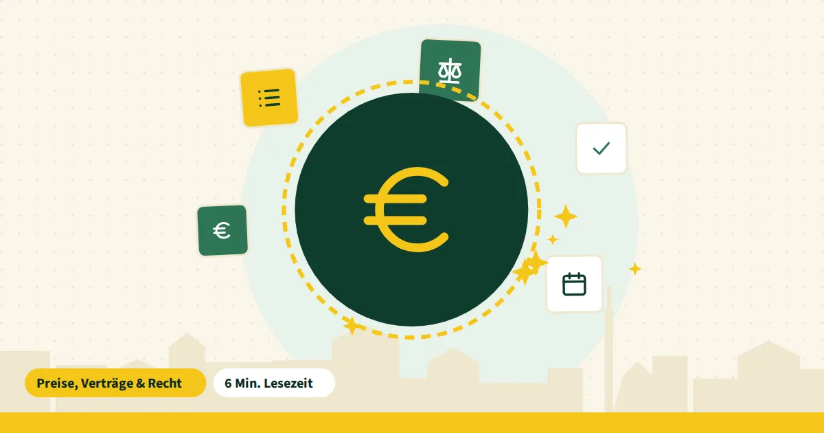 Symbolgrafik zum Beitrag „Probereinigung sinnvoll?“ aus dem Thema Preise, Verträge & Recht