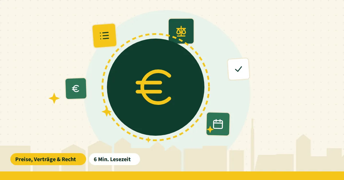 Symbolgrafik zum Beitrag „Reinigung in der Nebenkostenabrechnung“ aus dem Thema Preise, Verträge & Recht