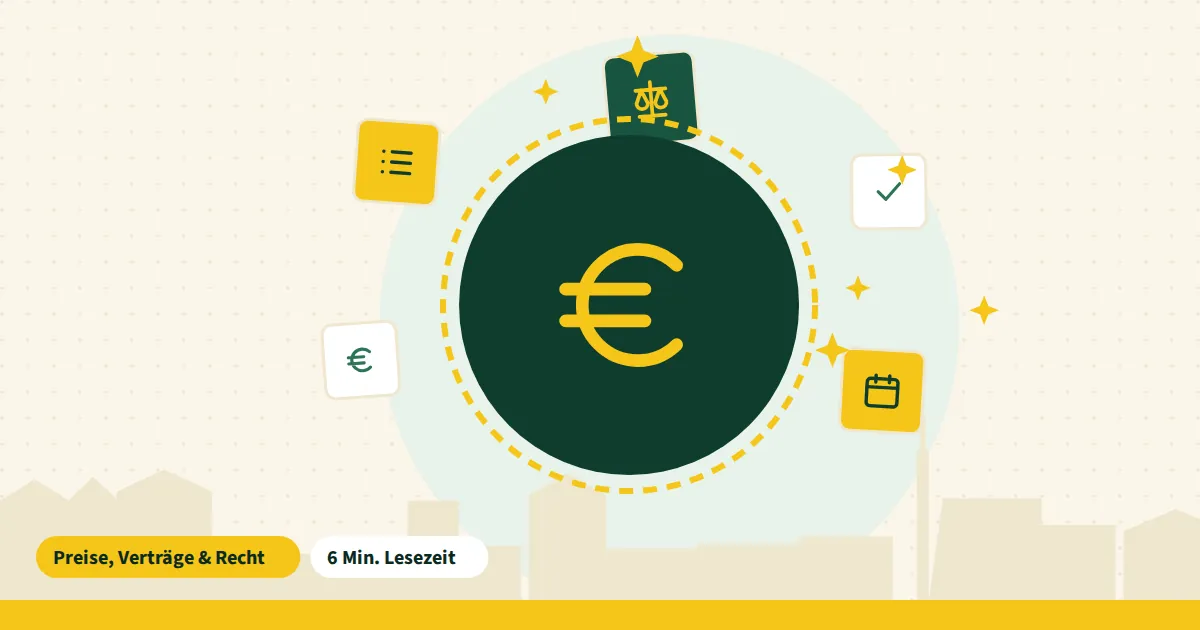 Symbolgrafik zum Beitrag „Reinigungsangebot lesen“ aus dem Thema Preise, Verträge & Recht